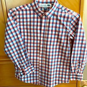 Old Navy plaid button up red white blue - size 10/12